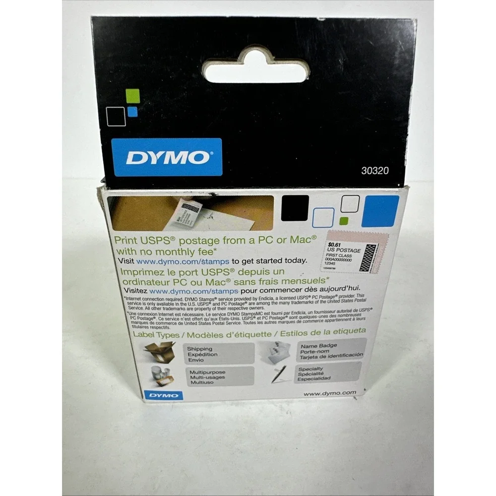 DYMO LabelWriter Address Labels 1 1/8 x 3 1/2 White 260 Labels 2 Rolls 30320